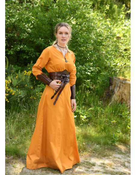 Robe viking femme modèle Milla, jaune...