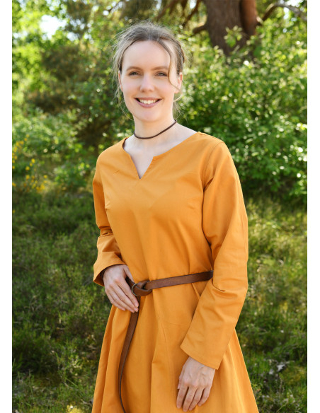 Robe viking femme modèle Milla, jaune...