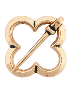 Broche médiévale modèle Trébol, argent et bronze