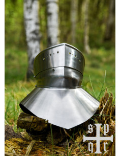 Gorgerin médiéval en acier de la fin du Moyen Âge (1,6 mm.) 2