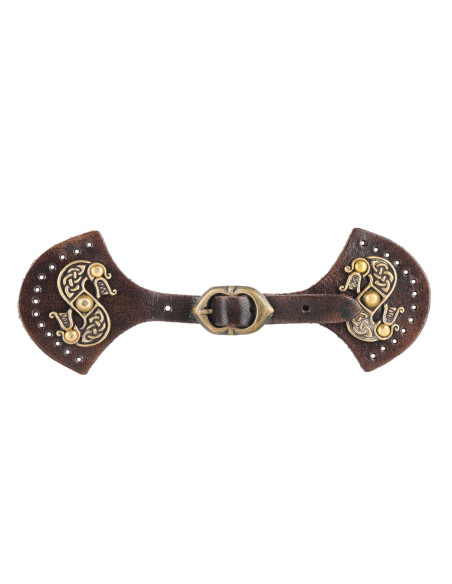 Fermeture de cape médiévale en cuir...