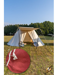 Tente médiévale rouge pour guerriers, 4 x 6 mètres....