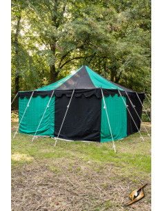 Chapiteau médiéval, noir-vert 4 x 4 mètres (version...