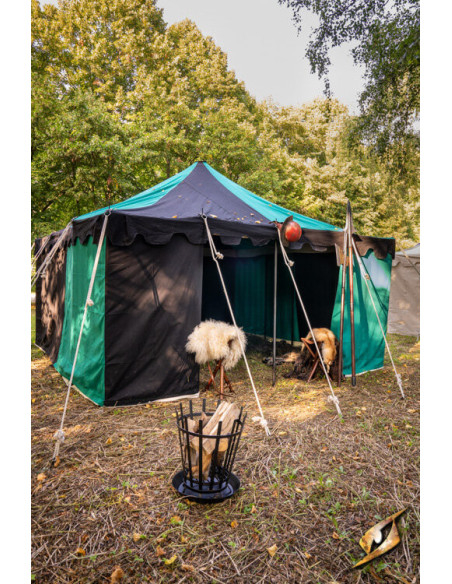Chapiteau médiéval, noir-vert 4 x 4...