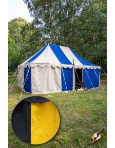 Chapiteau médiéval, noir-jaune 4 x 6 mètres. (Version...