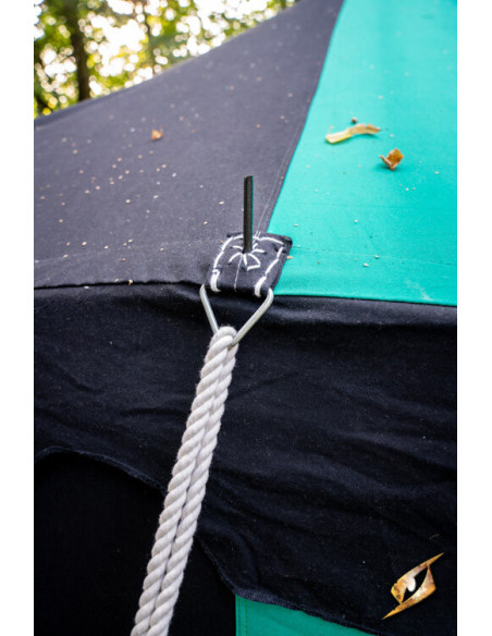 Chapiteau médiéval, noir-vert 4 x 6...