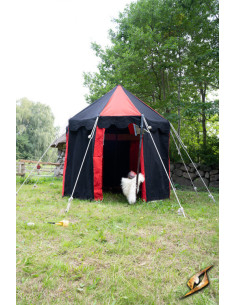 Tente médiévale pavillon, noir-rouge 3 mètres. (Version... 2
