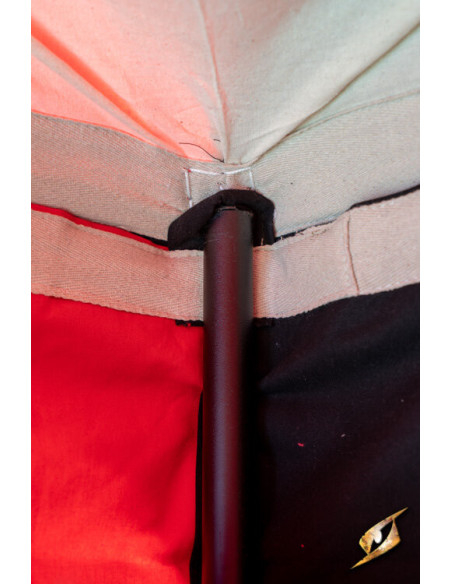 Tente médiévale pavillon, noir-rouge...