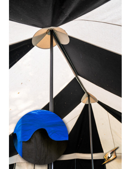 Chapiteau médiéval, noir-bleu 5 x 8...