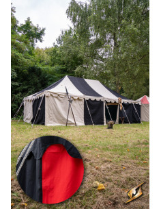 Chapiteau médiéval, noir-rouge 5 x 8 mètres. (Version...