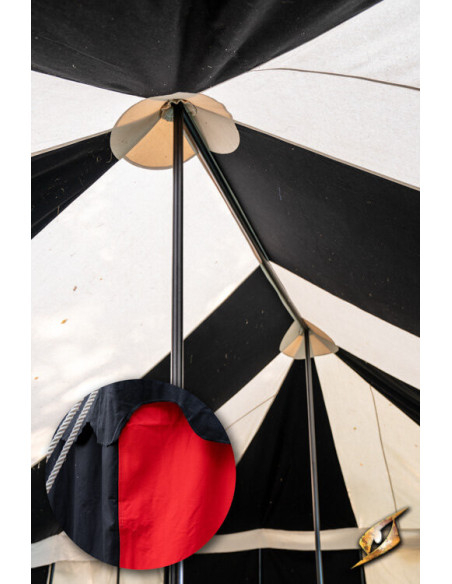 Chapiteau médiéval, noir-rouge 5 x 8...