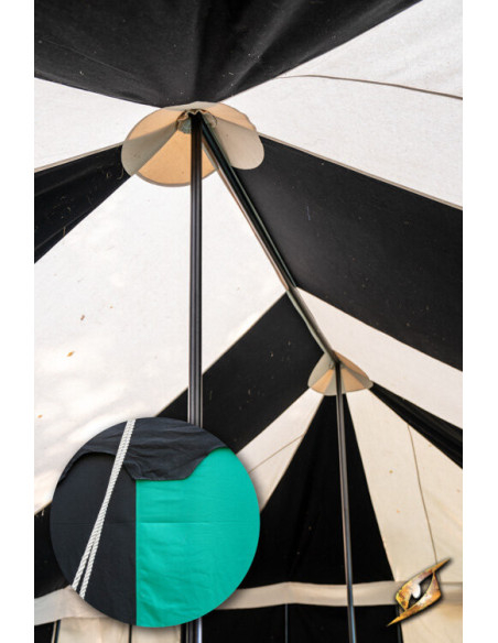 Chapiteau médiéval, noir-vert 5 x 8...