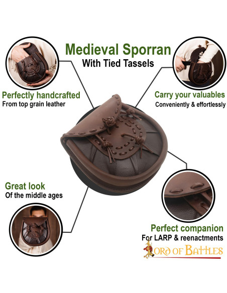 Sac banane médiéval en cuir avec...