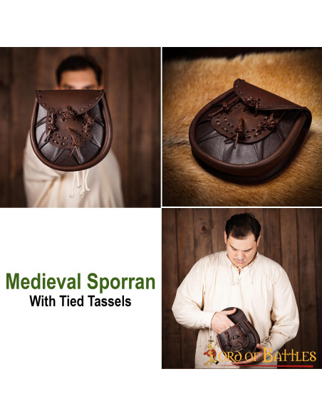 Sac banane médiéval en cuir avec...