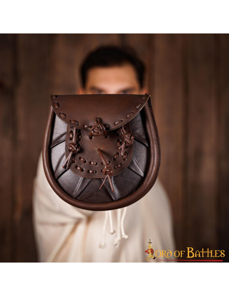 Sac banane médiéval en cuir avec...