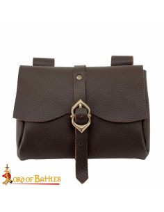 Sac messager médiéval, cuir véritable 2