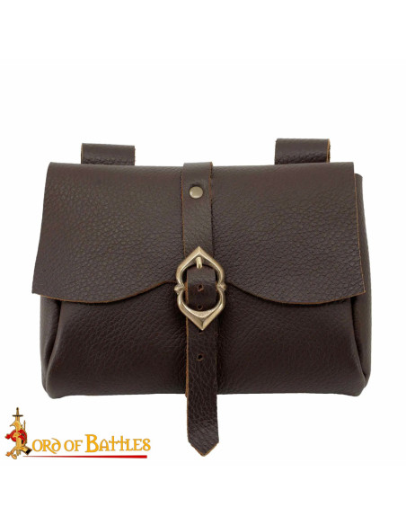 Sac messager médiéval, cuir véritable