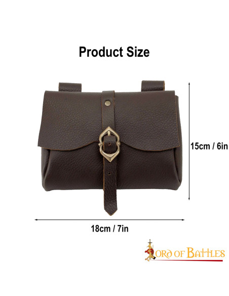 Sac messager médiéval, cuir véritable