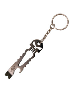 Troisième porte-clés crâne polyvalent, argent
