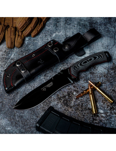 Couteau Béret Vert avec lame noire...