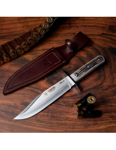 Couteau de chasse Bowie manche en corne de cerf (33 cm.)