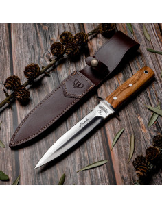 Couteau de finition Cudeman, manche en bois d'olivier