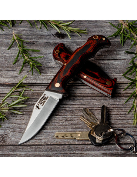 Couteau Cudeman endurance rouge 18,5 cm.