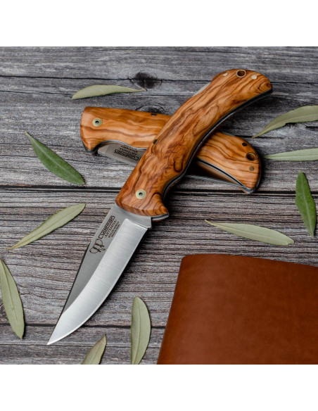 Couteau de chasse manche olive, lame...