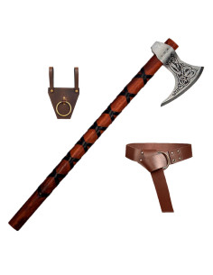 Pack King Ragnar Viking : Hache, baudrier et ceinture
