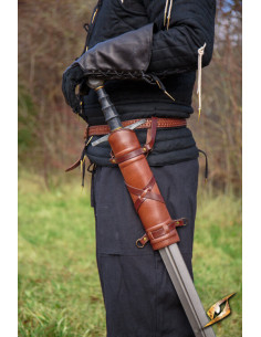 Baldric avec ceinture d'épée médiévale, marron 2