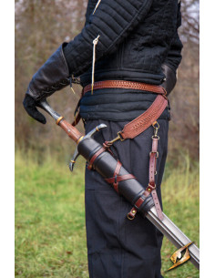 Baldric avec ceinture d'épée médiévale, noir