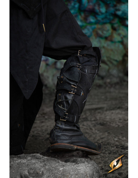 Grèves en cuir Shadow Warrior, noires