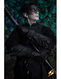 Bracelets en cuir suédé Shadow Warrior, noir