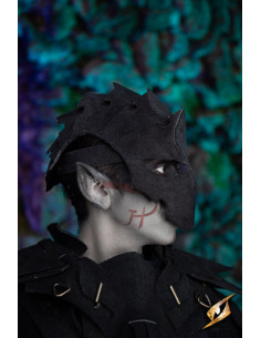 Masque d'assassin en cuir suédé, noir 2