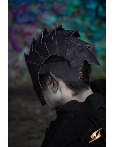 Masque d'assassin en cuir suédé, noir