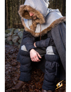 Ensemble de grèves et de bracelets rembourrés, noir