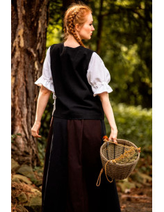 Gilet médiéval en coton Franziska, noir 2