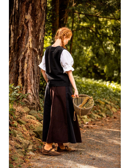 Gilet médiéval en coton Franziska, noir