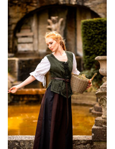 Gilet médiéval femme modèle Selma, vert 2
