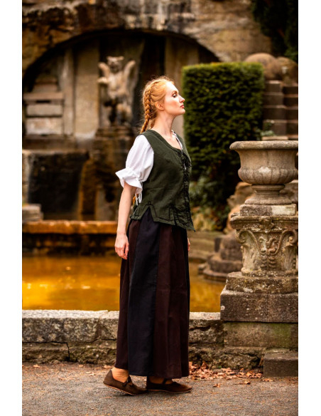 Gilet médiéval femme modèle Selma, vert