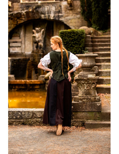 Gilet médiéval femme modèle Selma, vert