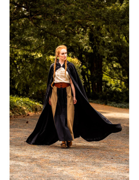 Cape médiévale Erna en coton avec...