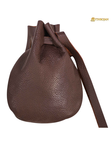 Sac de mendicité médiéval en cuir, GN