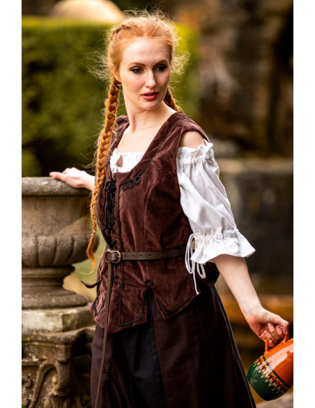 corsage médiéval marron