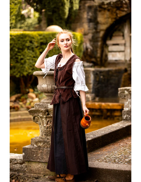 corsage médiéval marron