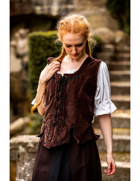 corsage médiéval marron