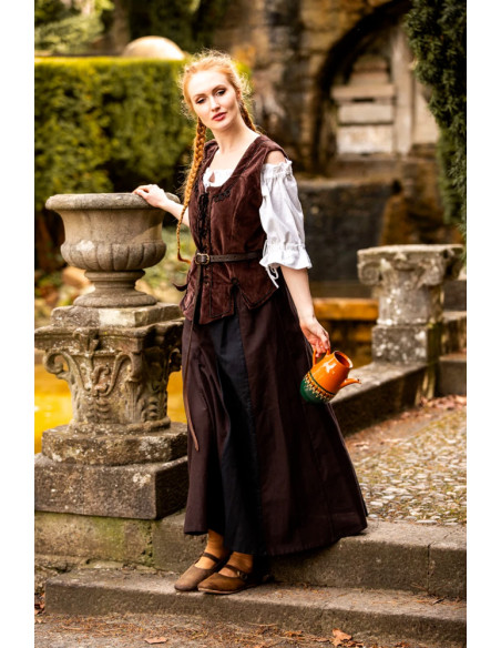 corsage médiéval marron