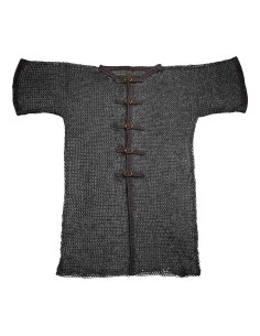 Chemise en cotte de mailles rivetée et anneaux ronds...