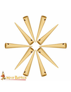 Pack de 10 aglets médiévaux en laiton massif (2,6 cm.) 2