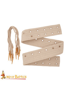 Ceinture médiévale rembourrée à lacets, couleur naturelle